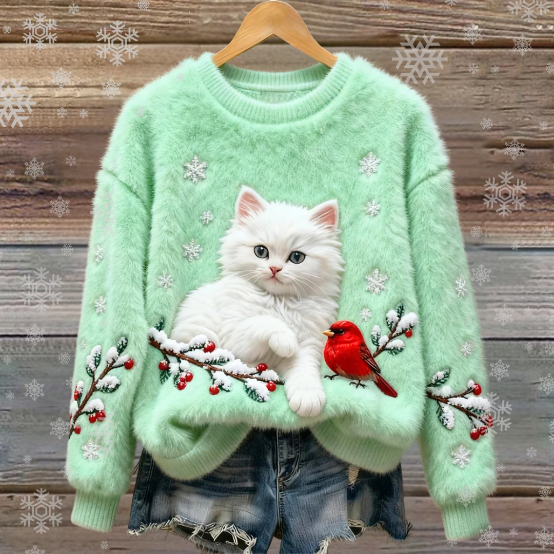 Merena | Witte Kat Wintertrui