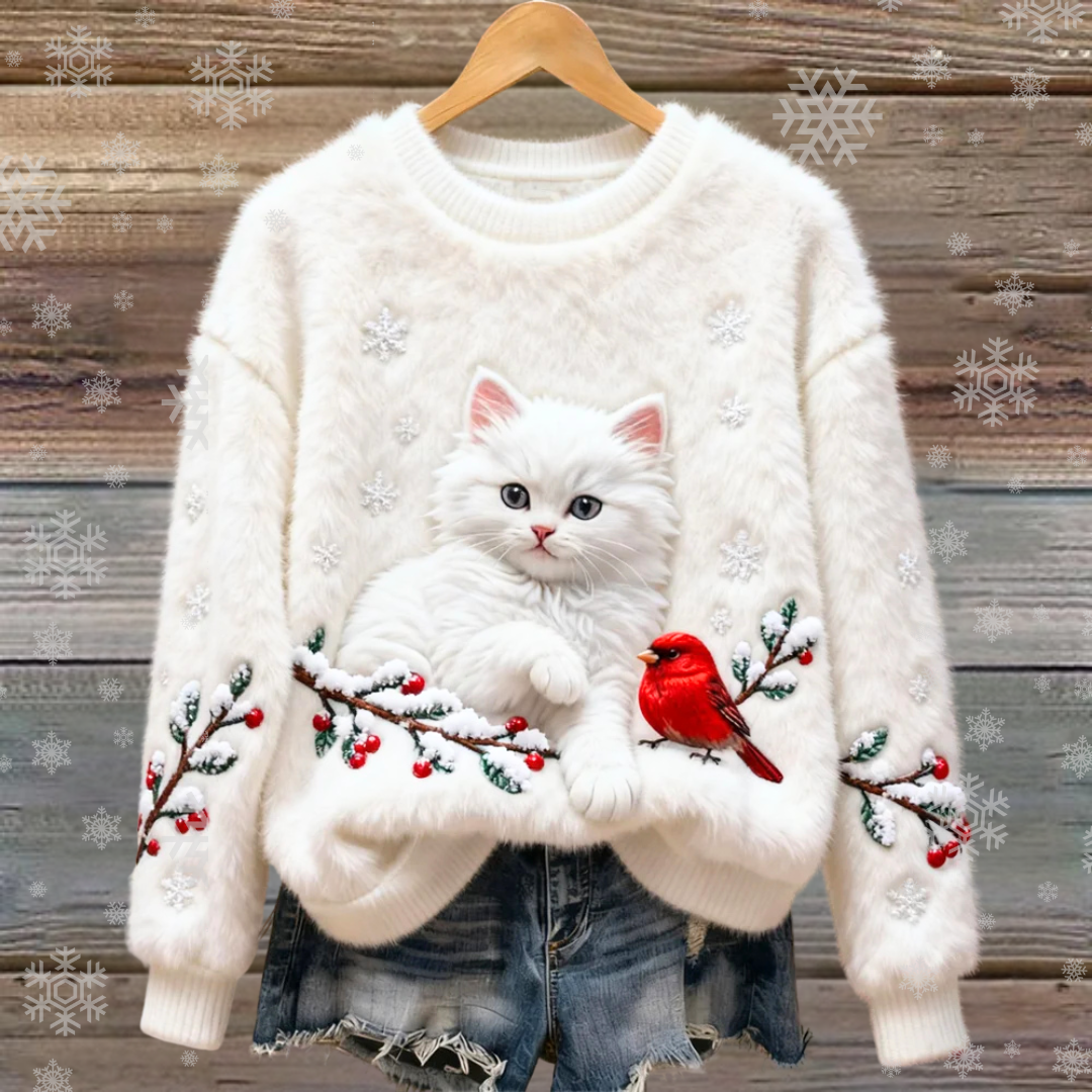 Merena | Witte Kat Wintertrui