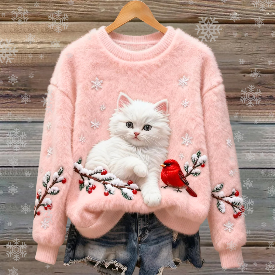 Merena | Witte Kat Wintertrui