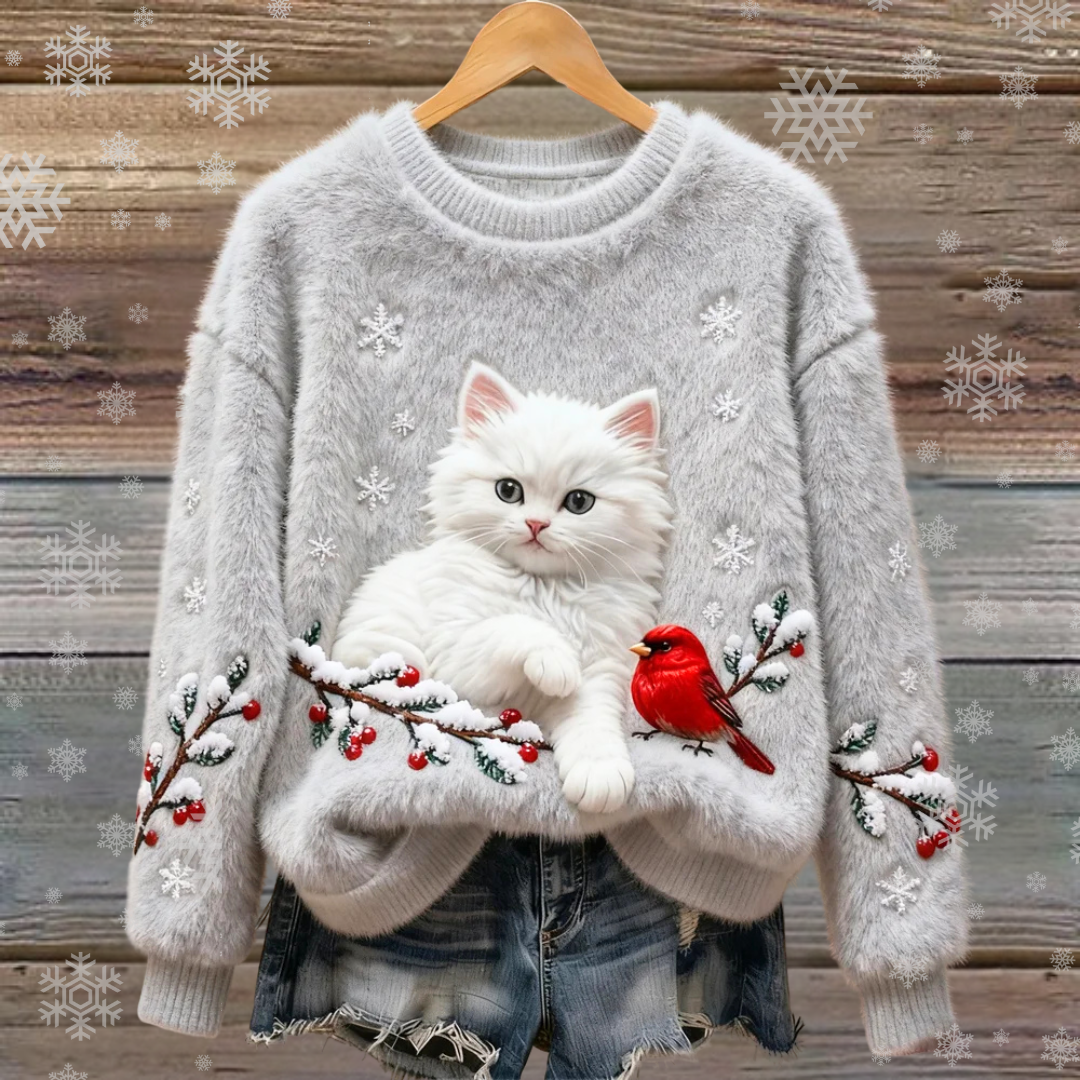 Merena | Witte Kat Wintertrui