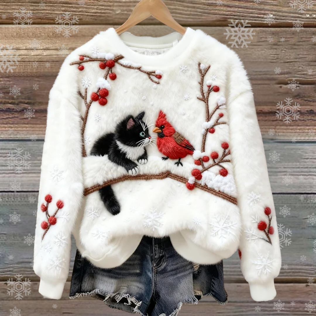 Verena | Zwarte Kat Wintertrui