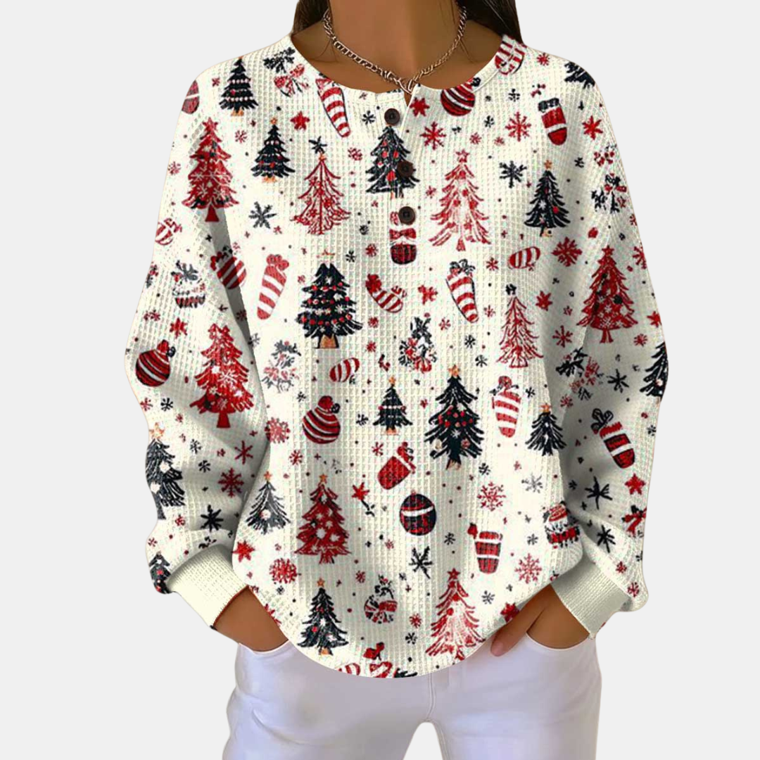 Liv | Speelse Winterprint Trui