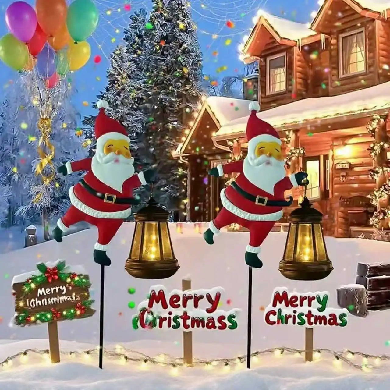 1pcs Solar Santa Claus Kettle Lights Garden Lawn Christmas Lights Kettle Ground Lamp Solar Night Lights Outdoor Decoration
