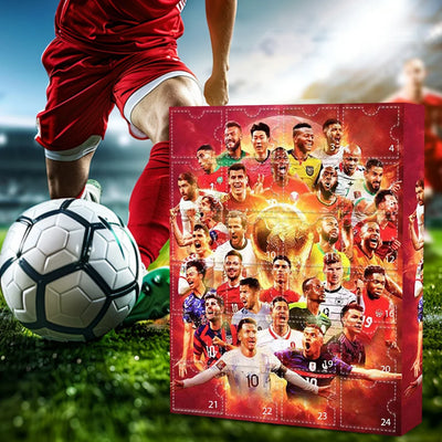 Sports Event Advent Calendar 2024 Collectible Christmas Calendar 24 Cute Characters Arrival Calendar for Adults Kids Soccer Fans