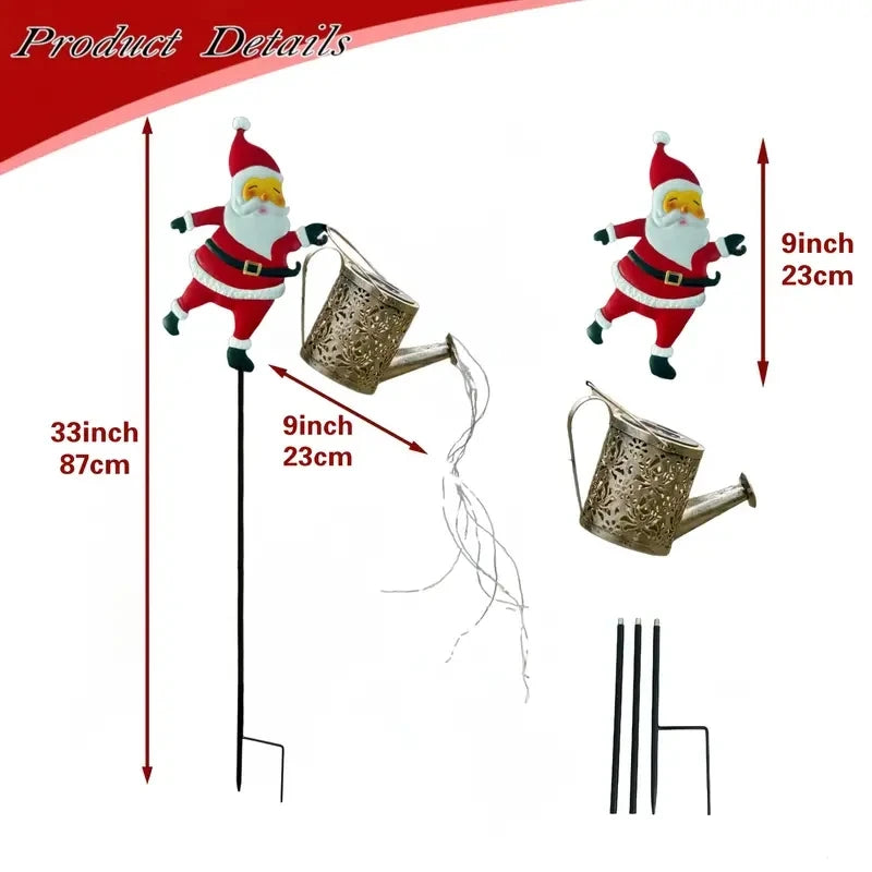 1pcs Solar Santa Claus Kettle Lights Garden Lawn Christmas Lights Kettle Ground Lamp Solar Night Lights Outdoor Decoration