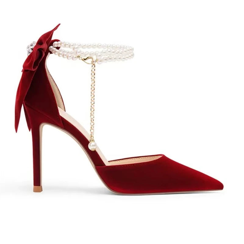 Serafina | Fluwelen Strikhakken