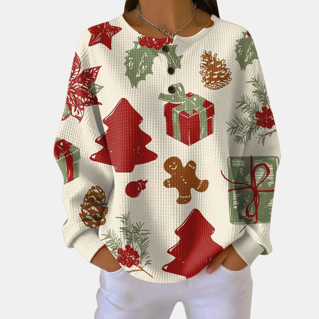 Sanne | Vrolijke Winterprint Trui